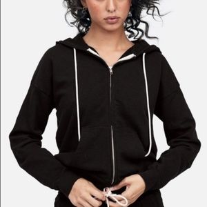 MATE the Label XS Organic Terry Zip Hoodie Jet Black